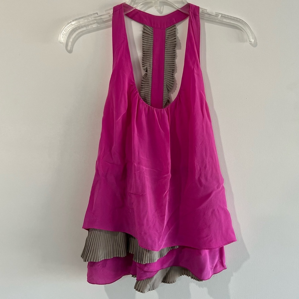 Hot Pink Silk Racerback Camisole